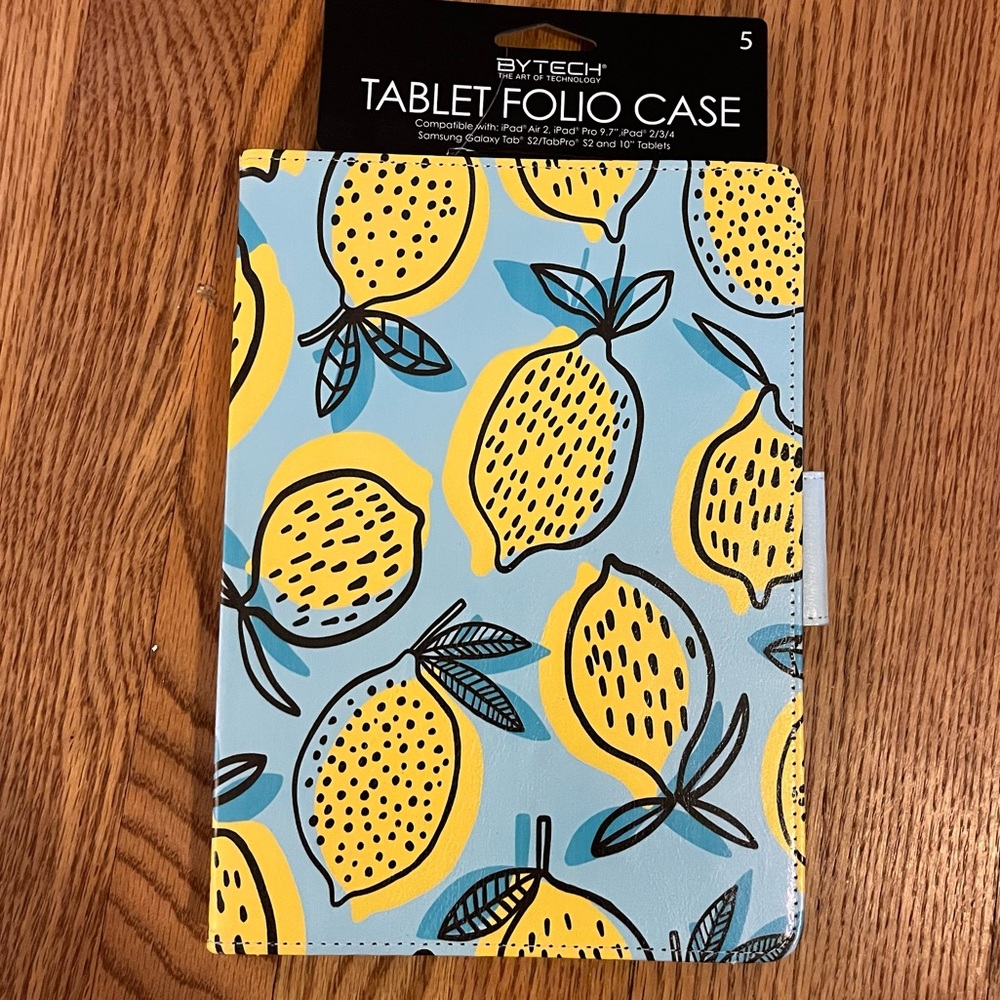 NWT bytech Lemon Print IPad Tablet Case 9” 10” Samsung Galaxy